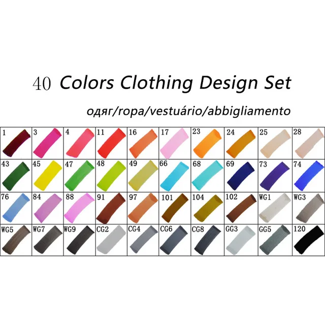 40 Clothing set TOUCHNEW 168 цветов Высокое качество художественные Маркеры Набор ручек двойная головка эскиз Маркеры Ручка для рисования маркеры манги комические товары для рукоделия - Цвет: 40 Clothing set