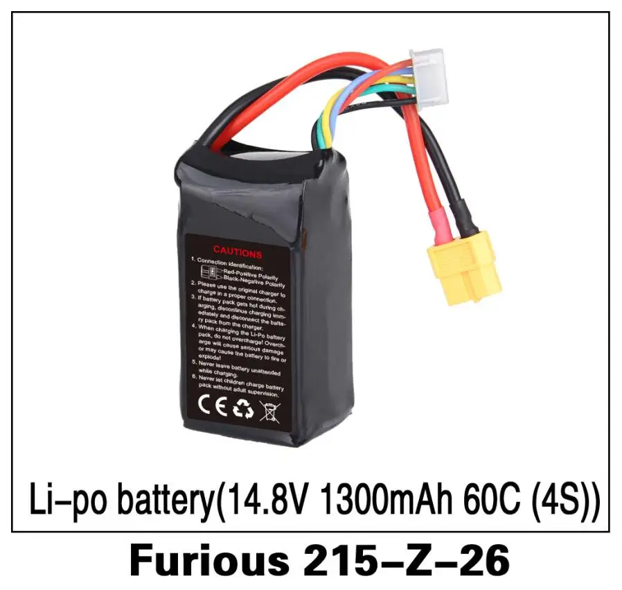 Оригинальные запчасти Walkera Furious 250 215 Z 26 Li po батарея (14 8 в 1300 мАч 60C (4S) для FPV Racing