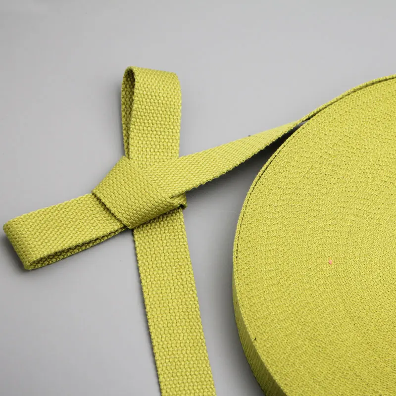 2y/lot 20mm Multi Color Bag Strap Woven Cotton Sewing Strap Belt For Shoulder Bags Handbag Garment DIY Accessories LX526 - Цвет: Lemon yellow