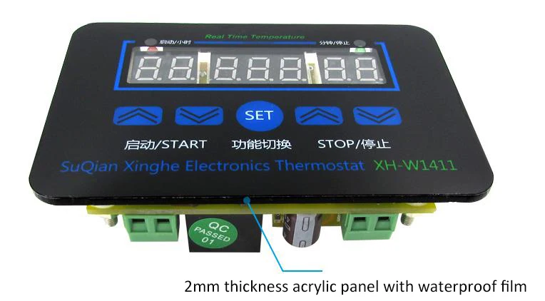 XH-1411 W1411 AC110-220V цифровой регулятор температуры три окна дисплей Многофункциональный Контроль температуры Переключатель DC12V