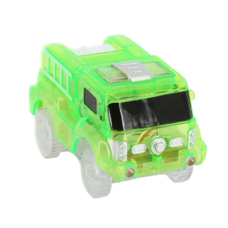 Green Truck 5,5 см DIY универсальные аксессуары для светится в темноте магический трек обучающий вагон игрушка гоночный вагон для детей игрушки подарок - Цвет: Green Truck