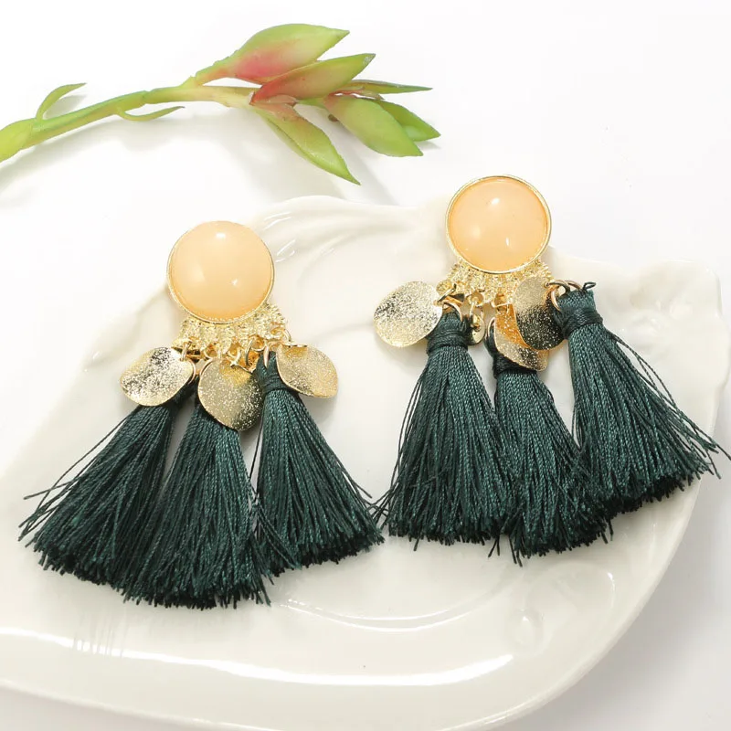 2018 new earrings arrivals Vintage Coins Long tassel summer Bohemia large flower original earring Woman's multicolor | Украшения и