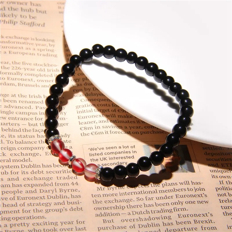 Розовые Кристальные бусины браслеты магнитное целебное гематит Йога для женщин