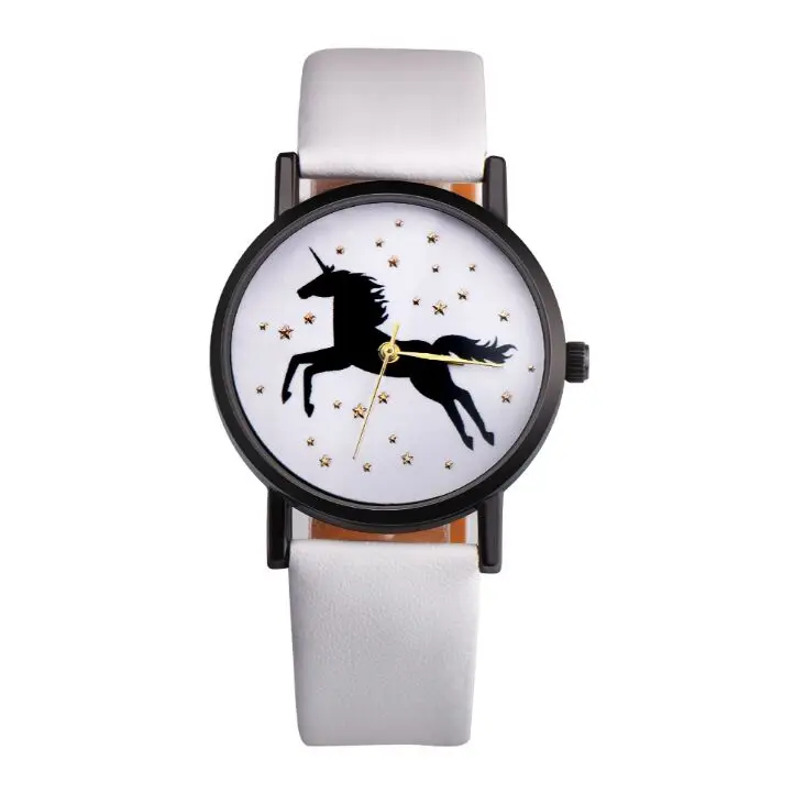 2017 женские часы с рисунком лошади лучшие модные повседневные Простые кварцевые
