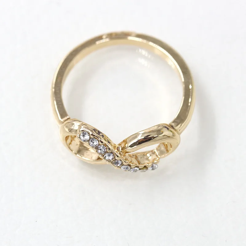 &quot8&quot в форме мерцающие прозрачные экстравагантные золотые кольца для женщин 4