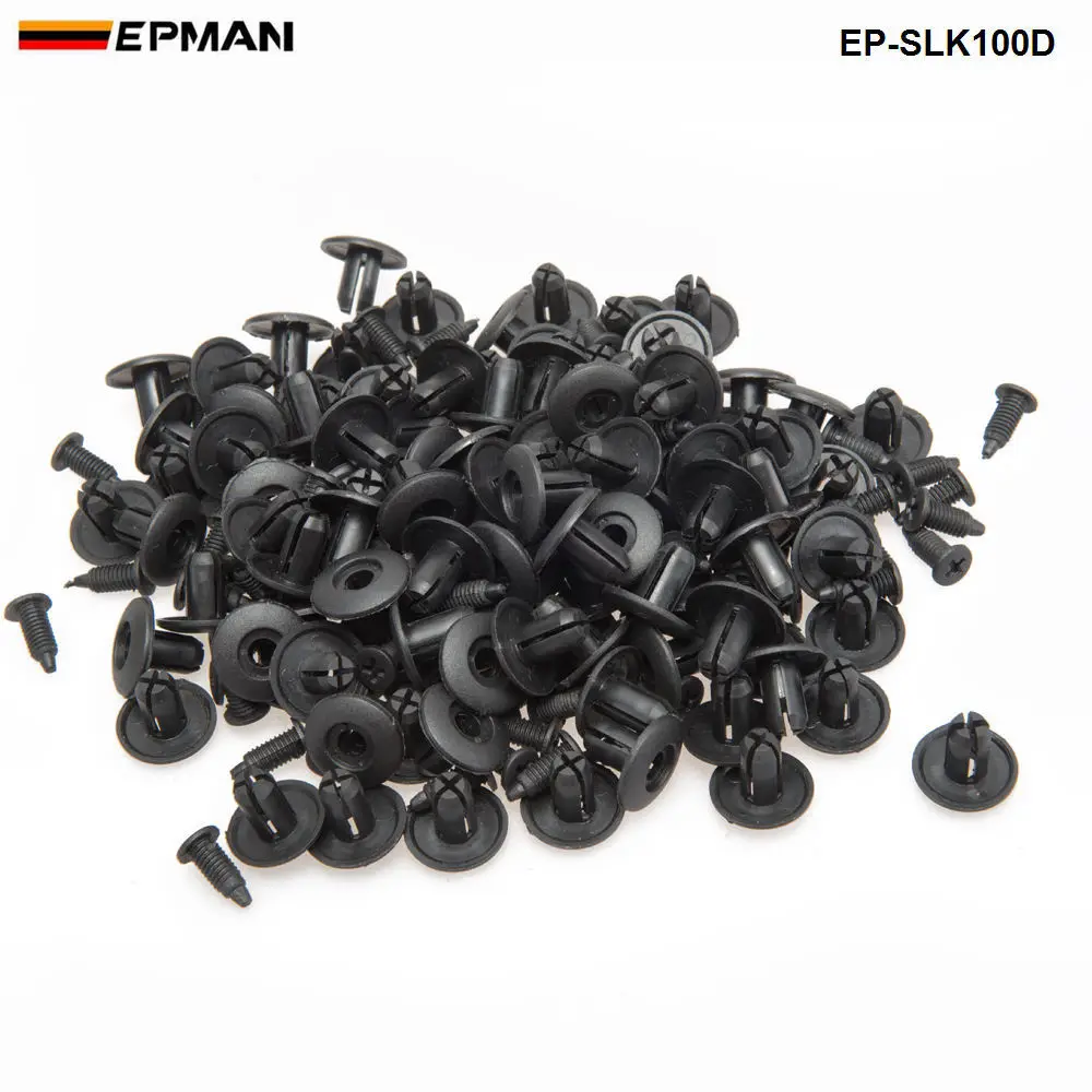 100pcs/LOT 8mm Car Universal Mixed Door Trunk Rack Bumper Expansion Screw Threaded Nail Plastic Interior Clip EP-SLK100D | Автомобили и