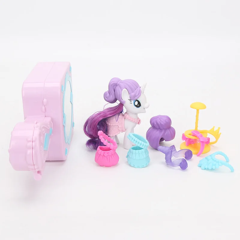 Игрушки My Little Pony the Movie Флаттершай кошелек уход за домашними животными Рарити зеркало бутик ПВХ фигурка набор Коллекция Модель игрушки куклы