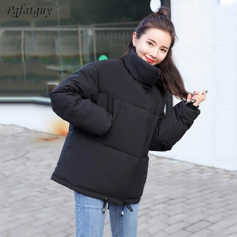 Белый черного желтого цвета толстые теплые просторная парка Для женщин 2018 зима