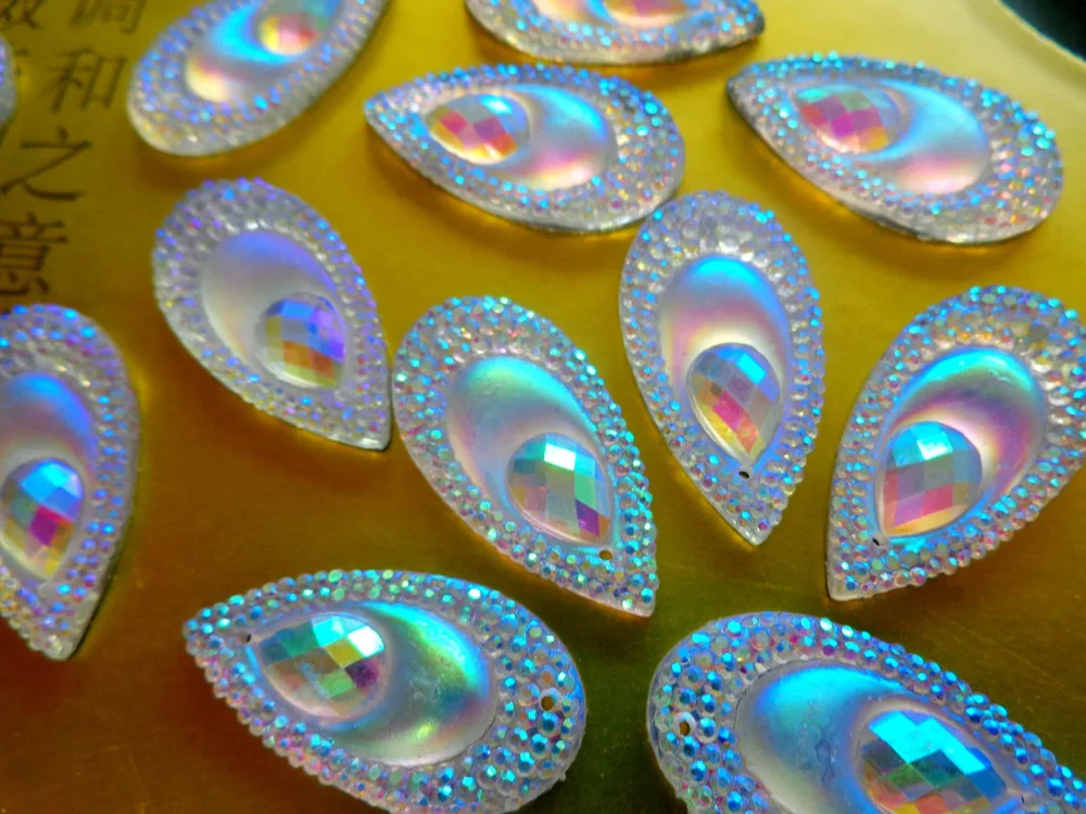 Прозрачные стразы в форме капли 16*30 мм | Дом и сад