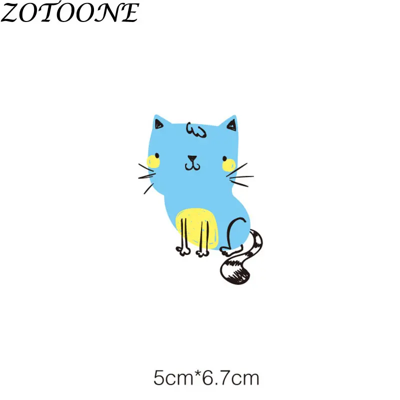 ZOTOONE тактические милые нашивки в виде кота с железом для детей, одежда для малышей, сумка на заказ, нашивка в виде сердца, одежда, платье