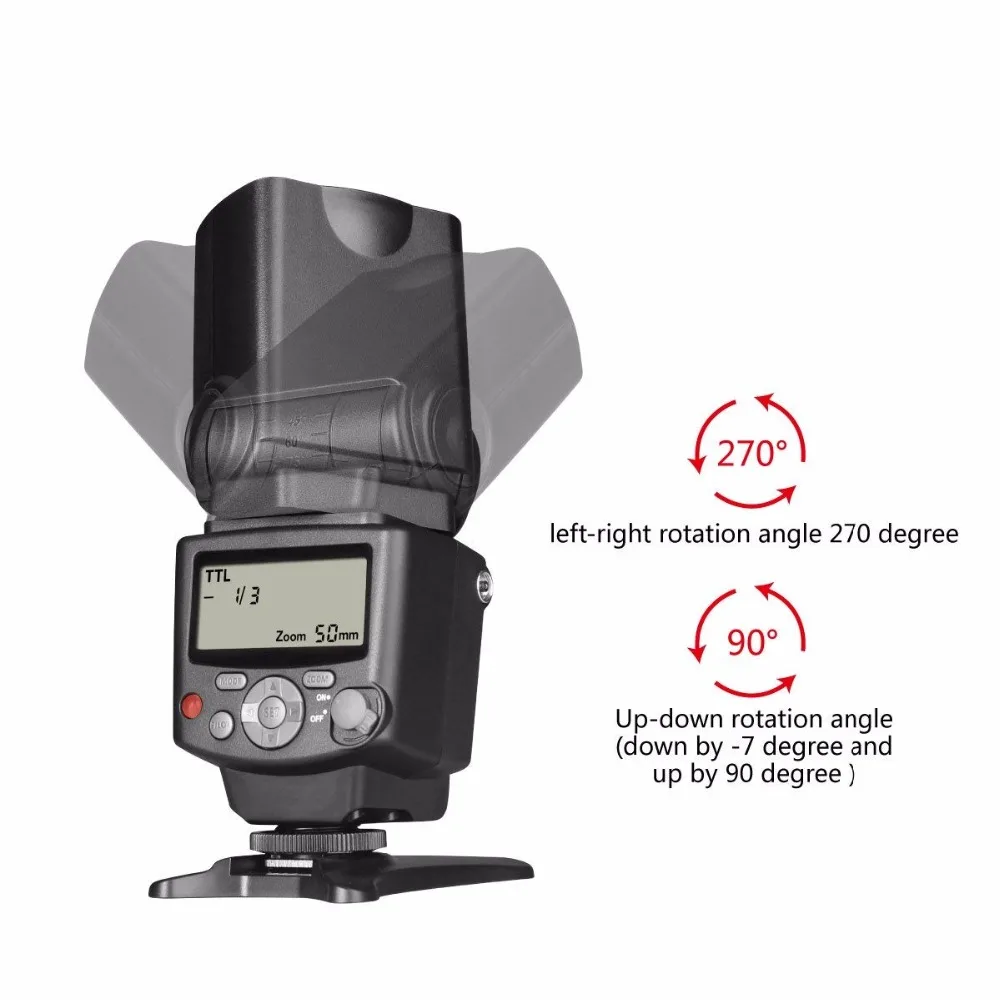 Вспышка с ЖК-дисплеем Voking VK430 E-TTL для Canon EOS 70D 77D 80D Rebel T7i T6i T6s T6 T5i T5 T4i T3i SL2 |