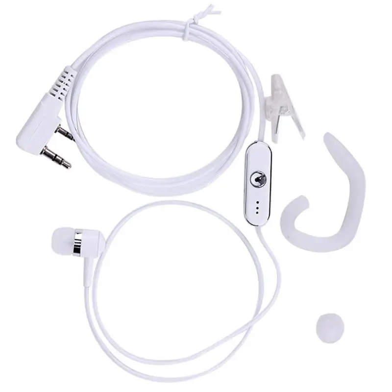 Alloet Белый 2 Pin в ухо наушники проводные гарнитура для BAOFENG Kenwood KPG ТЗ радио иди и