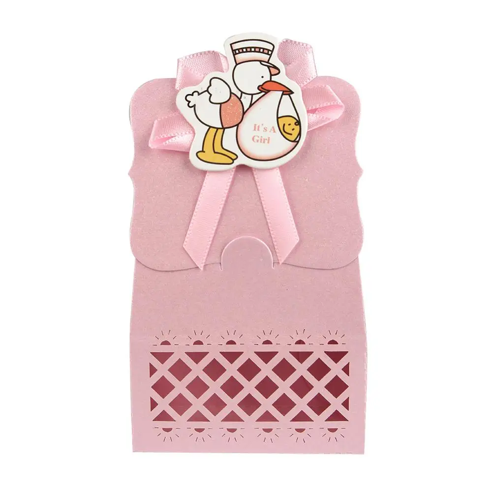 Pink Duck Теплая Коробка для детского душа, 12 шт., милый мультяшный подарок на крестины, Подарочная коробка для конфет, сувенир для мальчиков и девочек, товары для дня рождения - Цвет: Pink Duck