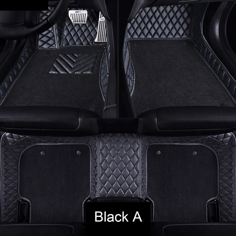 "Автомобильные коврики для Toyota Land Cruiser 200 Prado 150 120 Highlander FJ Crusier чехол для автомобиля-Стайлинг ковровые вкладыши(2007-" - Название цвета: Black A