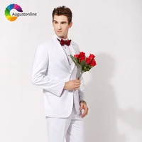 men suits for wedding bridegroom white evening party blazer custom slim fit formal tailored tuxedos ternos traje hombre 2 pieces