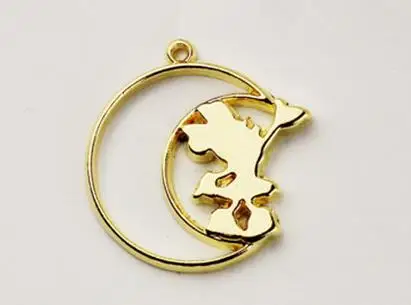 as shown MRHUANG 10 шт./упак. Кошка Луна Заготовка под Шарм металлический кулон рамка Пустые Подвески гнездовая оправа УФ Смола Рамка ювелирные изделия DIY ремесло - Окраска металла: as shown