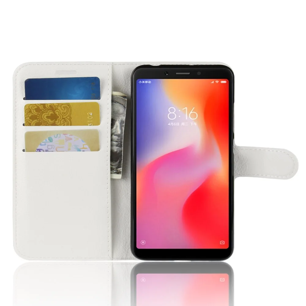 Чехол для телефона Redmi 6 кошелек Чехол-книжка задняя крышка для Xiaomi Redmi 6 Redmi6 флип из искусственной кожи чехол для телефона s 3 ГБ 32 ГБ 4 ГБ 64 Гб KONSMART