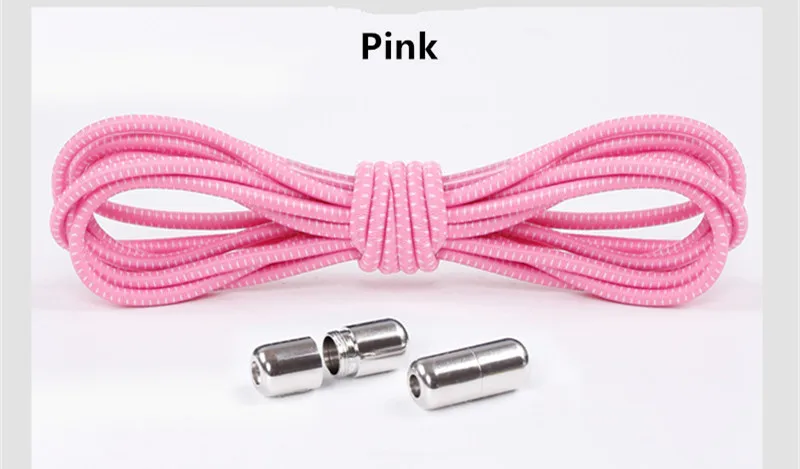 Pink 100 см цветные эластичные шнурки для обуви, удобная пряжка, цветные эластичные силиконовые шнурки без завязок, шнурки для обуви, шнурки для кроссовок - Цвет: Pink