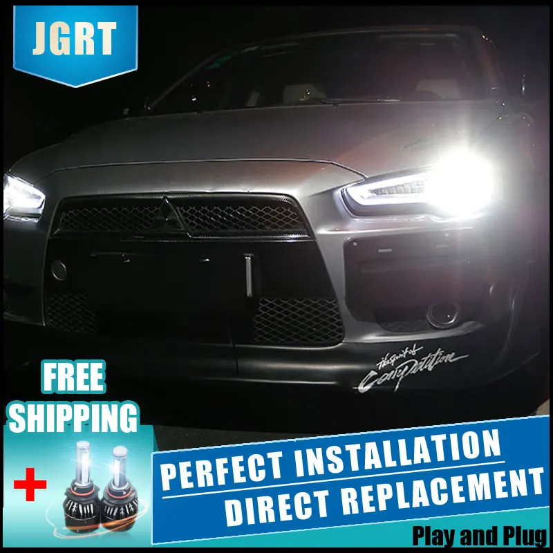 2 шт. светодиодный фары для Mitsubishi Lancer-ex 09-16 Автомобильный светодиодный фонарь двойной ксеноновый Объектив Автомобильные аксессуары дневные ходовые огни