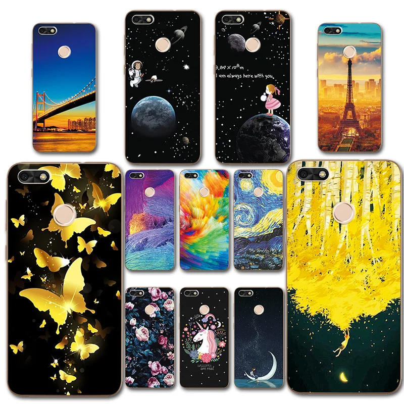 Soft TPU Phone Case For Huawei P9 Lite Mini Cover Colorful Painted Novelty Shell Para Capa Funda 5.0'' |