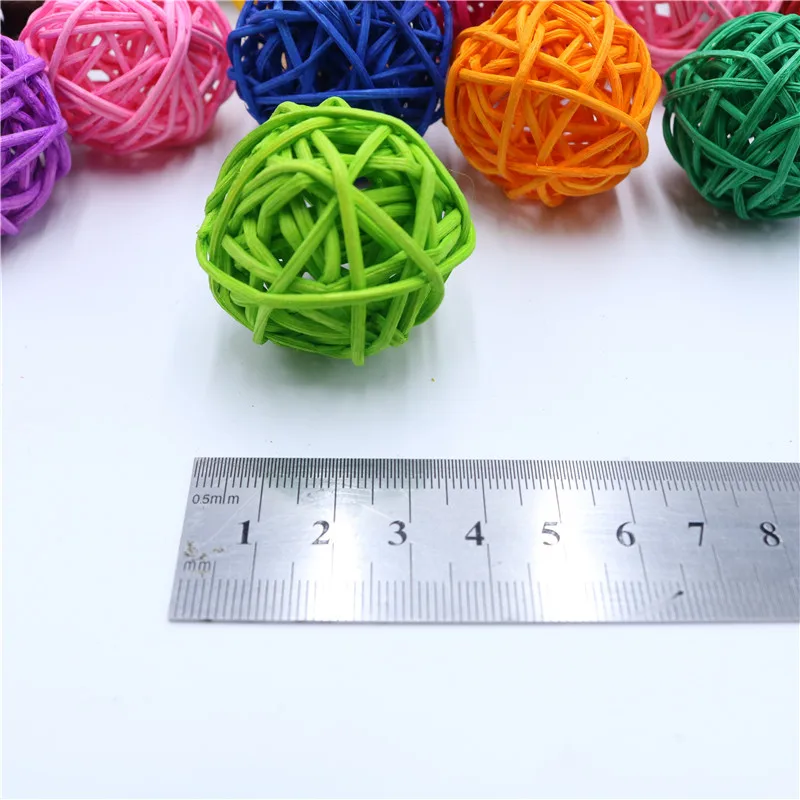 15 шт. 4 см красивый ротанговый шар DIY Sepak Takraw деревянные украшения Рождество/День
