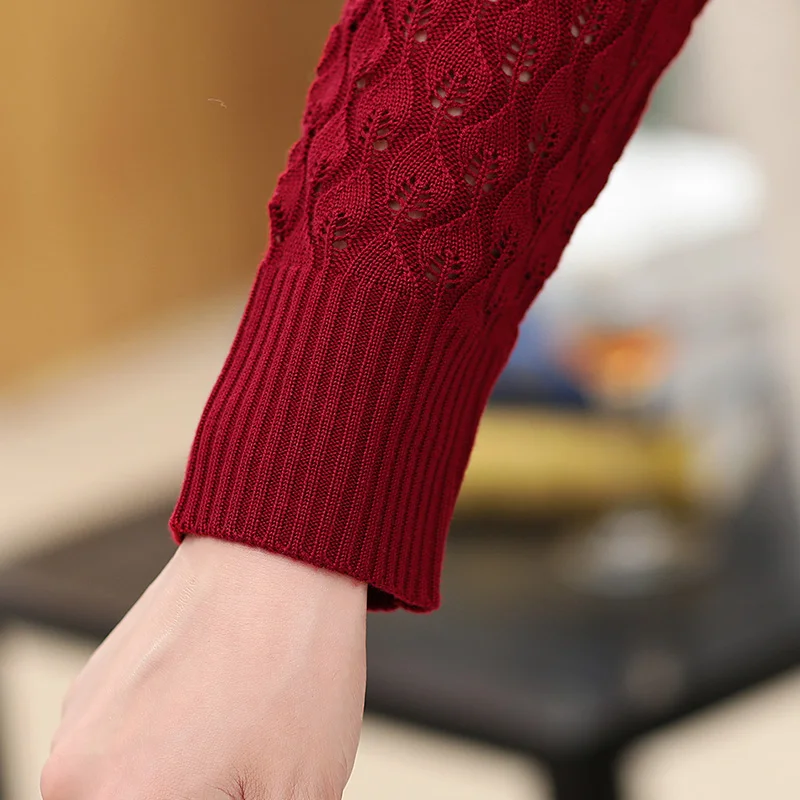 ASLTW Hollow Cardigan New Autumn Sexy V Neck Lady's Sweater Long Sleeve Single Breasted Solid Casual For Women |