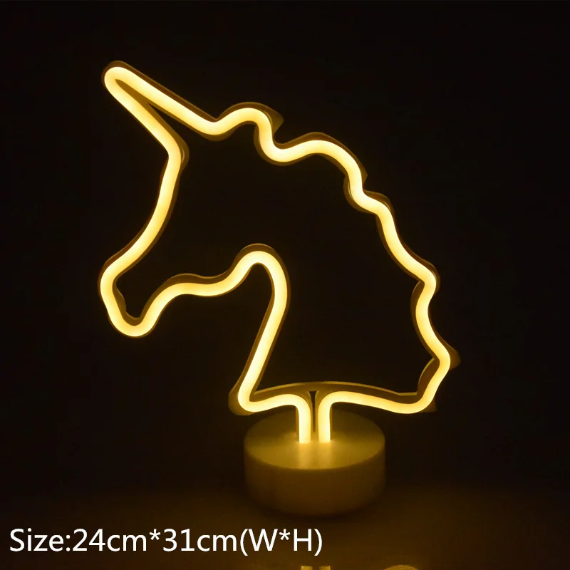 Horse head AIFENG неоновая лампа с питанием от батареек АА, вечерние, Ночной светильник для украшения, неоновый светильник для вечеринки, фестиваля, клуба, свадьбы, спальни - Испускаемый цвет: Horse head