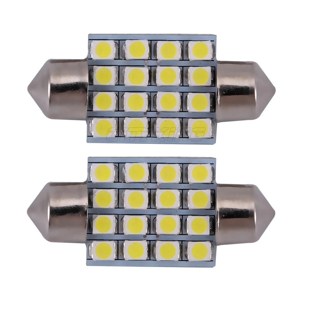 Супер белый Festoon led 16smd 1210 3528 Светодиодный купольный светильник 36 мм 39 41 31