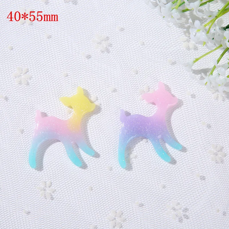 5 шт. смешанные Мультяшные животные бамби Сика олень flatback Смола кабошон для DIY