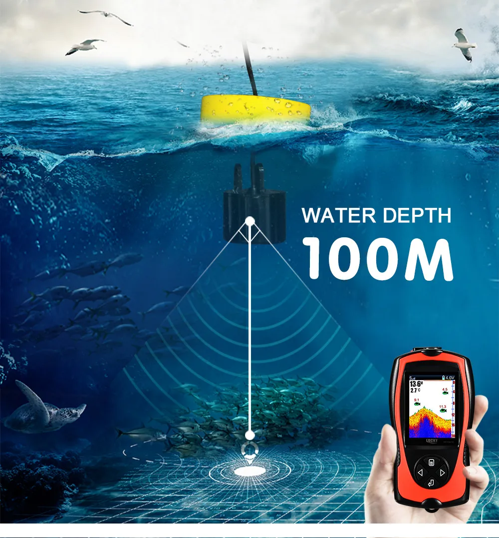 Горячая Распродажа echosonda рыболокатор sonar wykrywacz ryb рыболовный эхолот рыболовный датчик для ледовой морской рыбалки