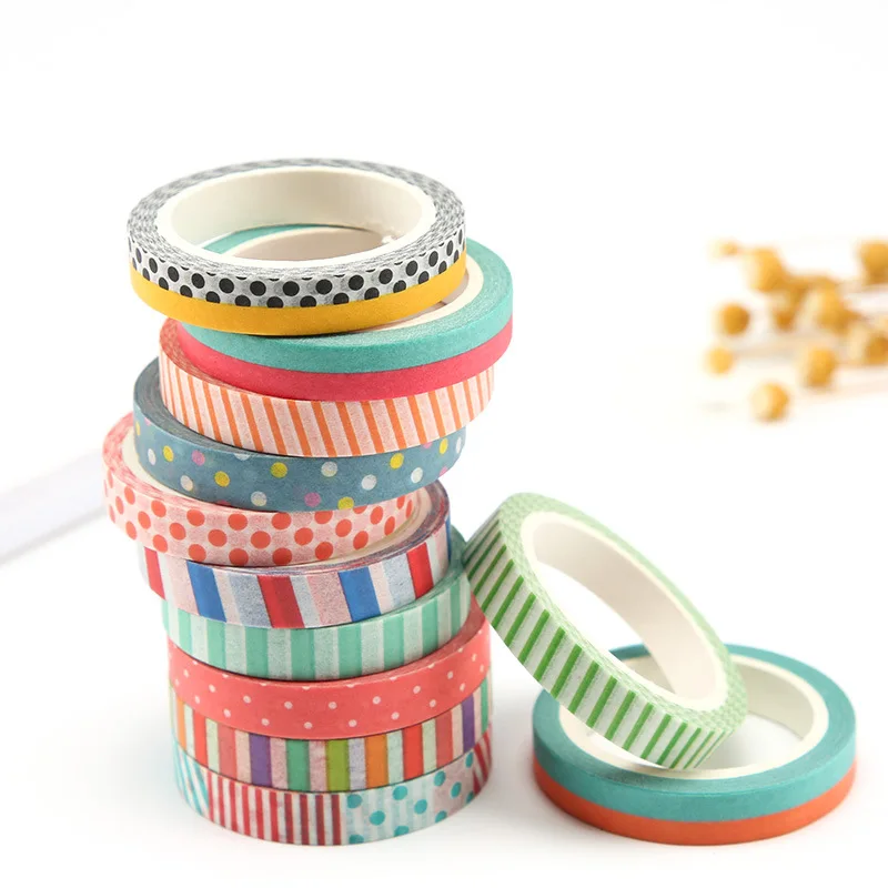 3 рулонов/упаковка лента Washi Винтаж узкие декоративная клейкая DIY Скрапбукинг
