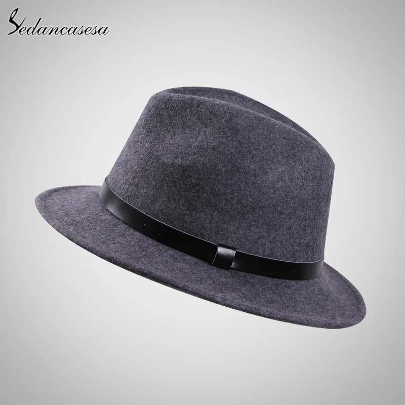 Sedancasesa английский стиль осенне зимняя женская шапка Fedora шляпа для женщин с
