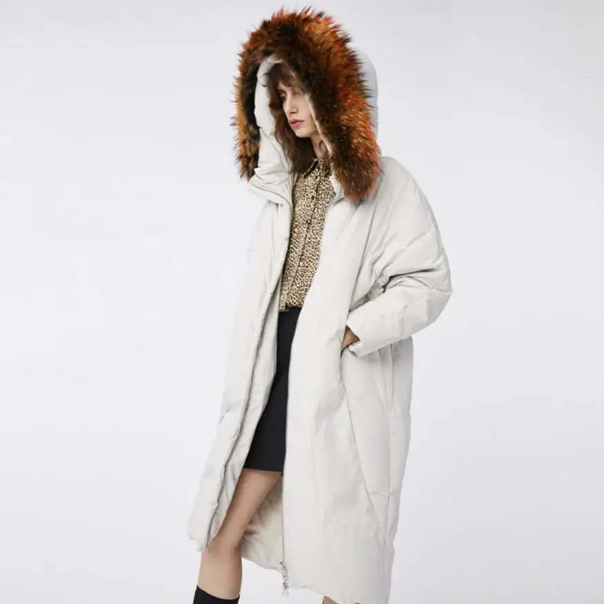 Оптовая продажа Всесезонная акция большой теплый пуховик с капюшоном из