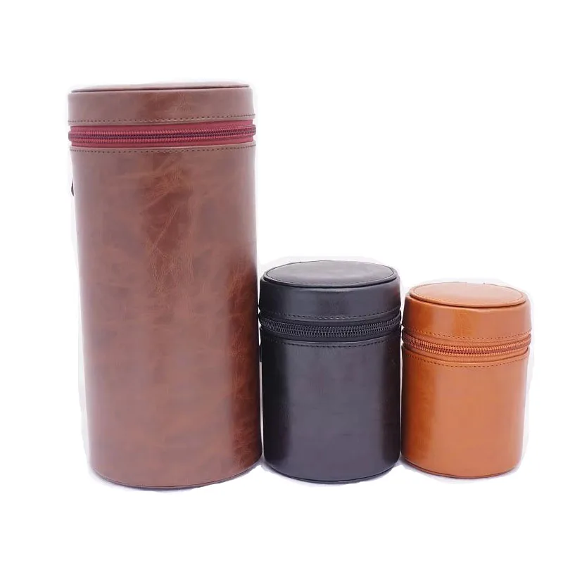 Защитный чехол для объектива камеры S M L кожаный DSLR Nikon Canon Sony 3 цвета|lens bag case|lenses