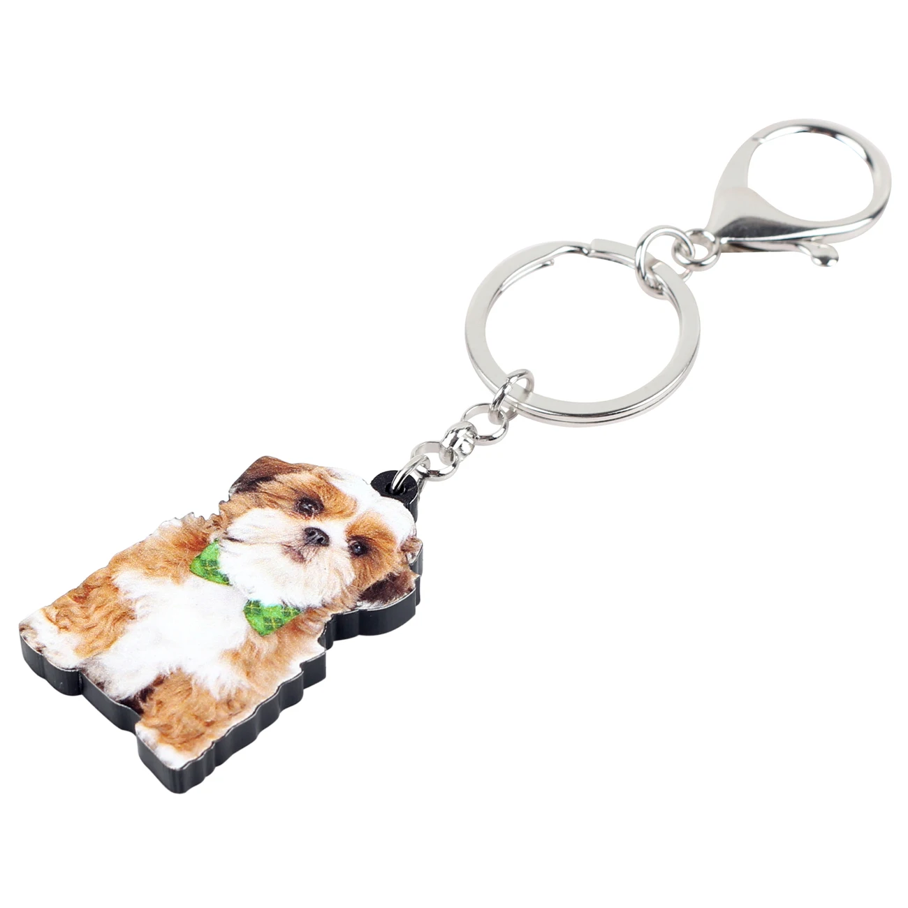 WEVENI акриловая китайская цепочка брелок для ключей Shih Tzu Dog ювелирные изделия с