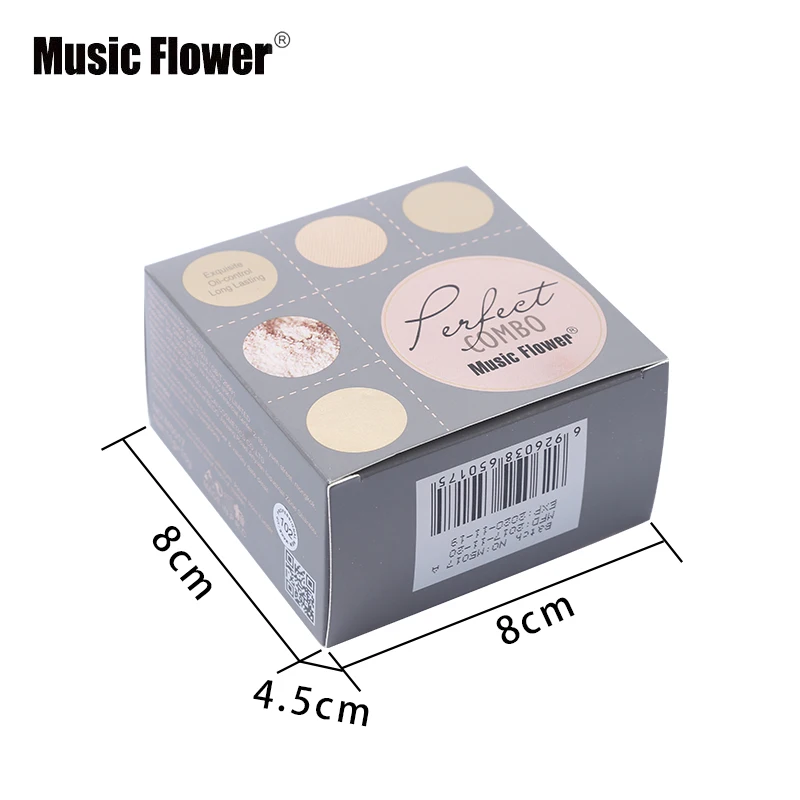 Music Flower 2 в 1 уход за кожей лица Косметическая пудра основа под макияж пудра+ Рассыпчатая Пудра со спонжем идеальная расческа контроль выработки кожного жира косметика