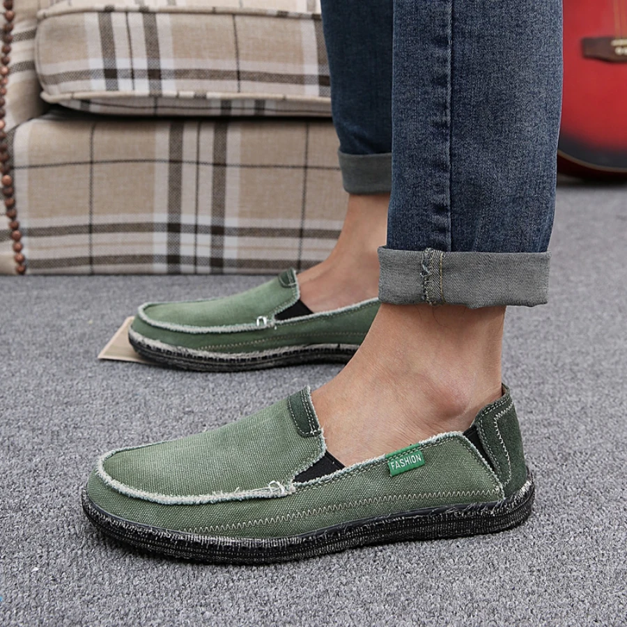 Men Jeans Canvas Shoes Plus Size 39-45 Breathable Summer Slip On Flats Casual Driving Loafers | Обувь