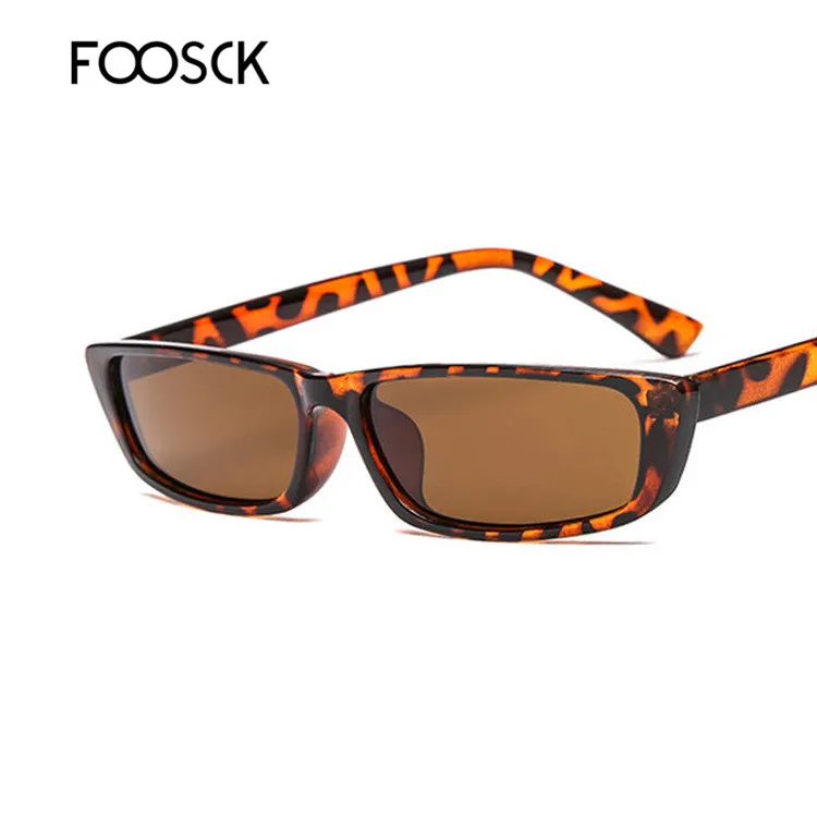 FOOSCK Ретро Квадратные Солнцезащитные очки женские брендовые дизайнерские винтажные Модные солнцезащитные очки UV400 - Цвет линз: C6Leopard