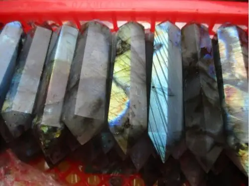 

Natural labradorite QUARTZ CRYSTAL WAND POINT HEALING1000g