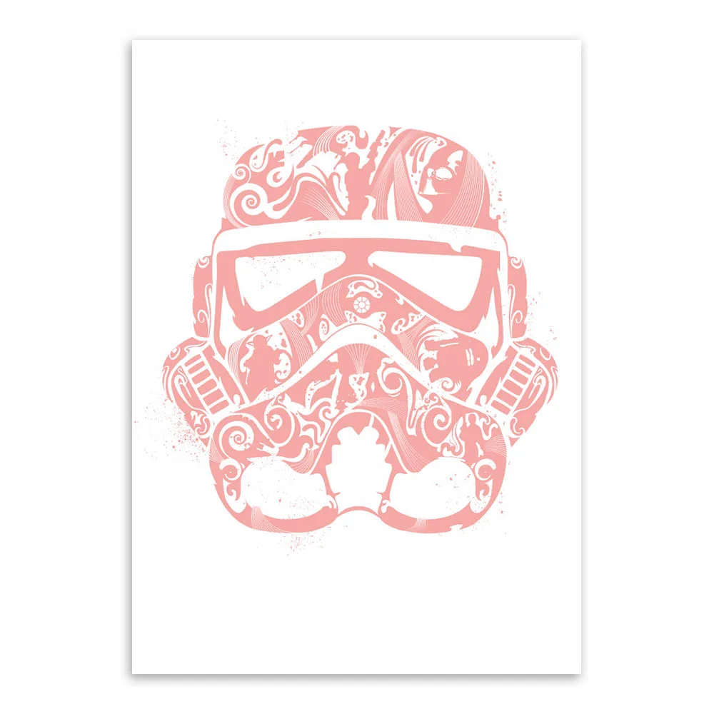 Black White Star Wars Trooper Helmet Mask A4 Pop Movie Art Print Poster Abstract Wall Picture Canvas Painting No Frame Home Deco | Дом и сад