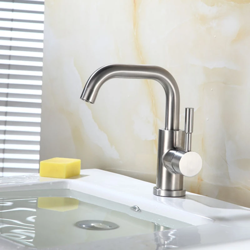 1 шт. смеситель для горячей и холодной воды Матовый кран из нержавеющей стали 304