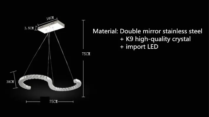Светодиодная хрустальная люстра для ресторана Современная Минималистичная