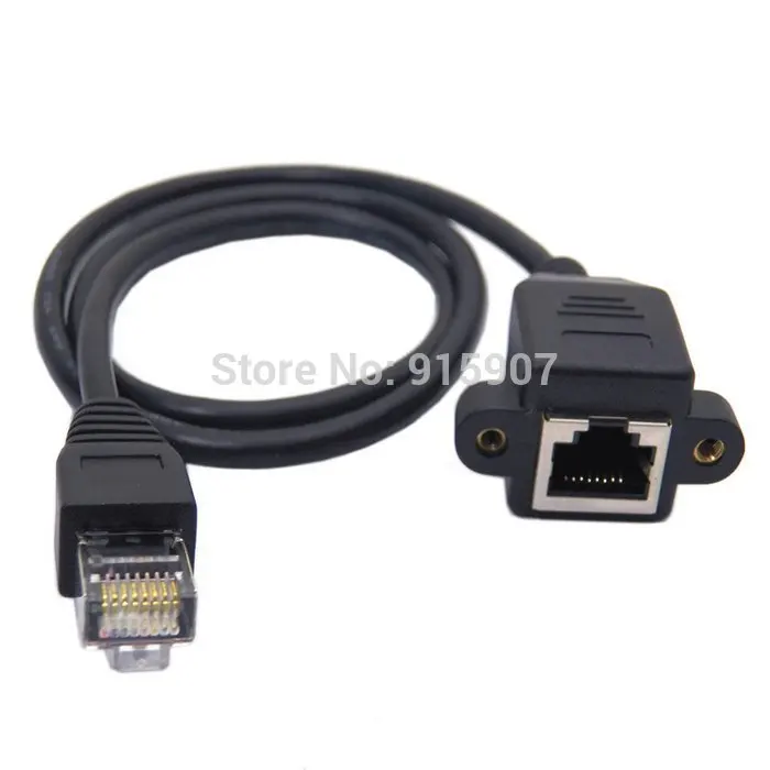 

CY Cable 30cm 8P8C FTP STP UTP Cat 5e Male to Female Lan Ethernet Network Extension Cable with Panel Mount Holes