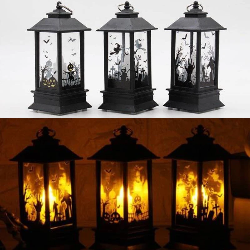 Тыква свет Лампа хэллоуин подвесной фонарь паук Романтический светодиодный