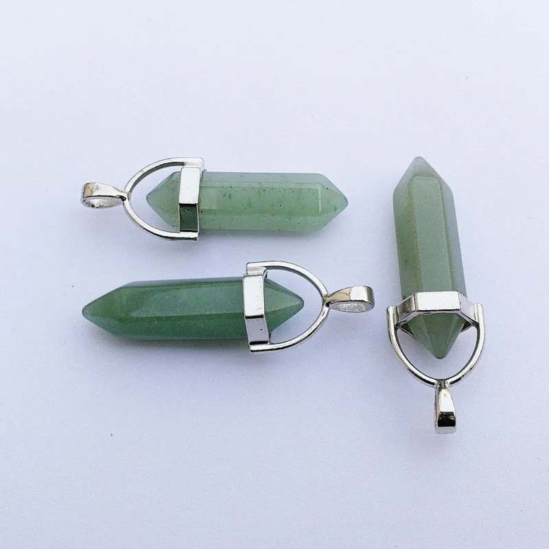 Оптовая продажа 50 шт натуральный камень зелёный авантюрин подвески