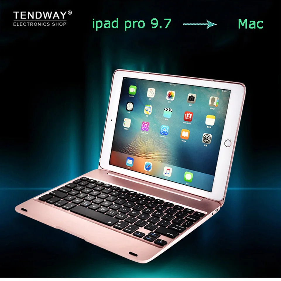 Tendway беспроводное покрытие клавиатуры Bluetooth чехол для Apple ipad Pro 9 7 Топ флип-чехол