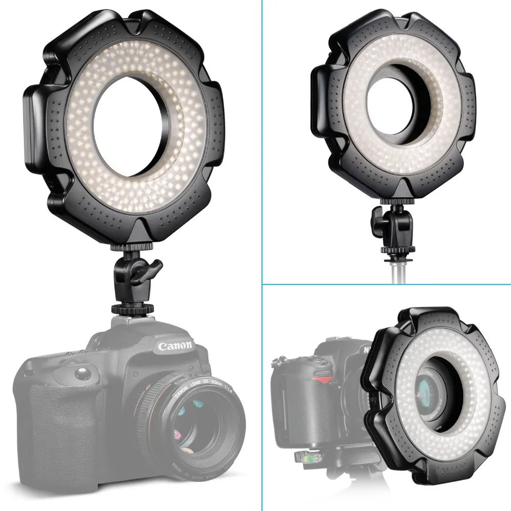 Neewer R-160 160 штук 5600 K 10 Вт Мини светодиодный макро кольцо свет 6 переходных колец(49 мм/52 мм/55 мм/58 мм/62 мм/67 мм) для макро Canon/Nikon