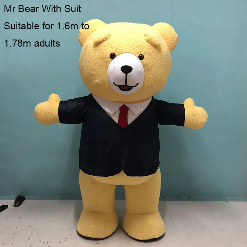 Gentleman Bear Талисман Медведь надувной костюм настроить взрослый подходит для плюшевого медведя талисман костюм животного костюм - Цвет: Gentleman Bear