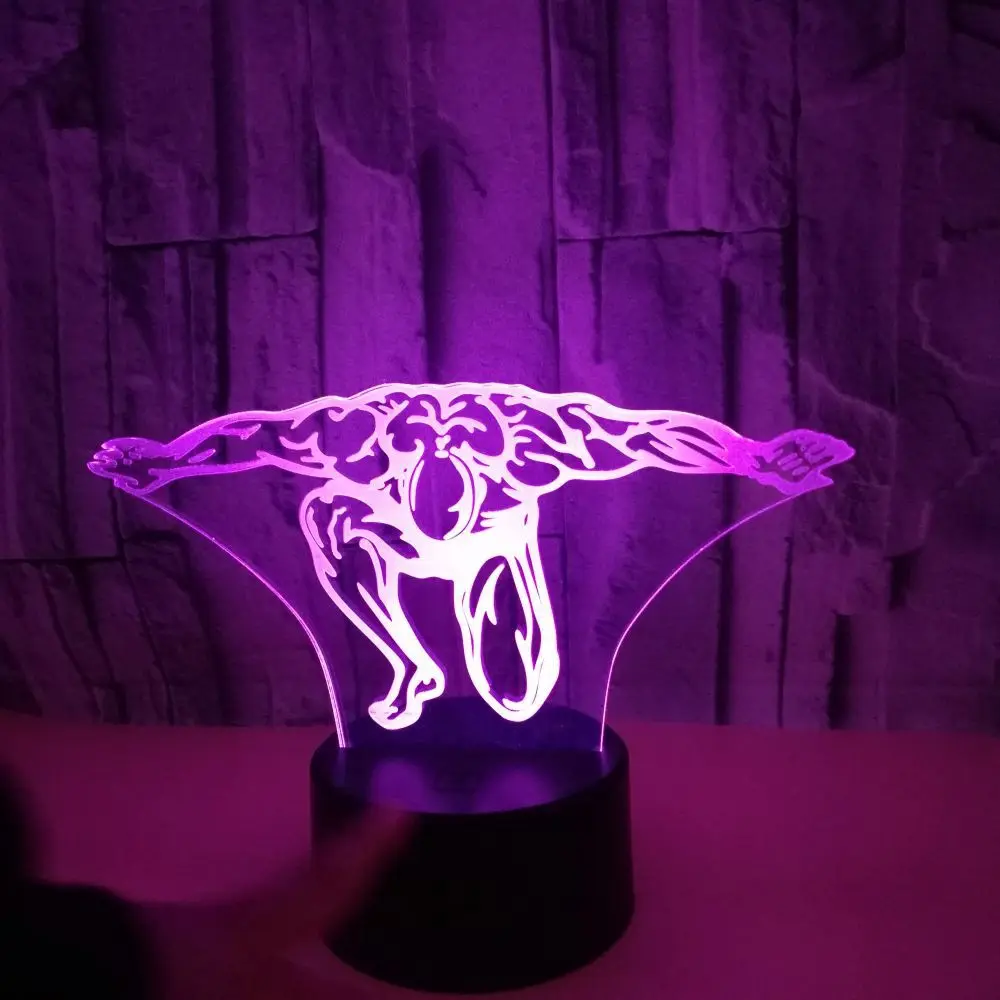 Фитнес упражнения 3d Led свет 7 цветов Изменение подарок на день рождения Ночник