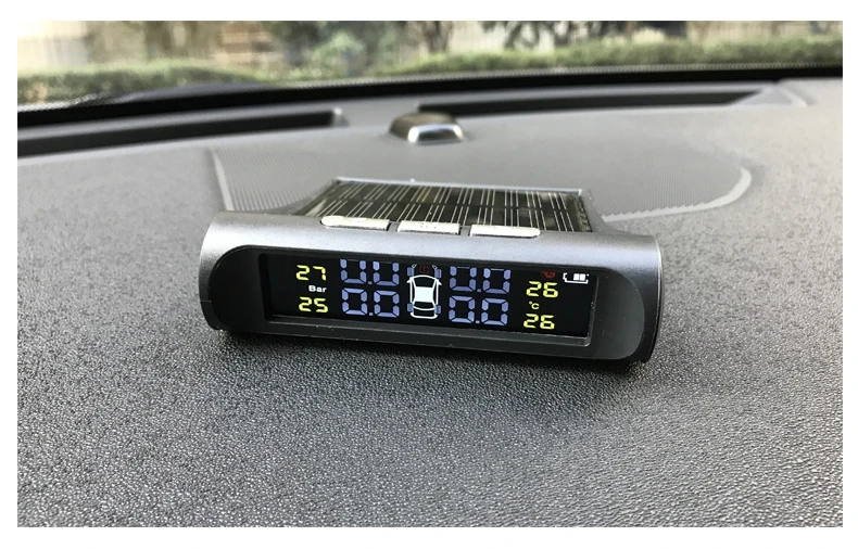 Автомобильный TMPS система контроля давления в шинах Солнечная/usb зарядка ЖК-дисплей 4 колеса внутренний/внешний датчик температуры шины